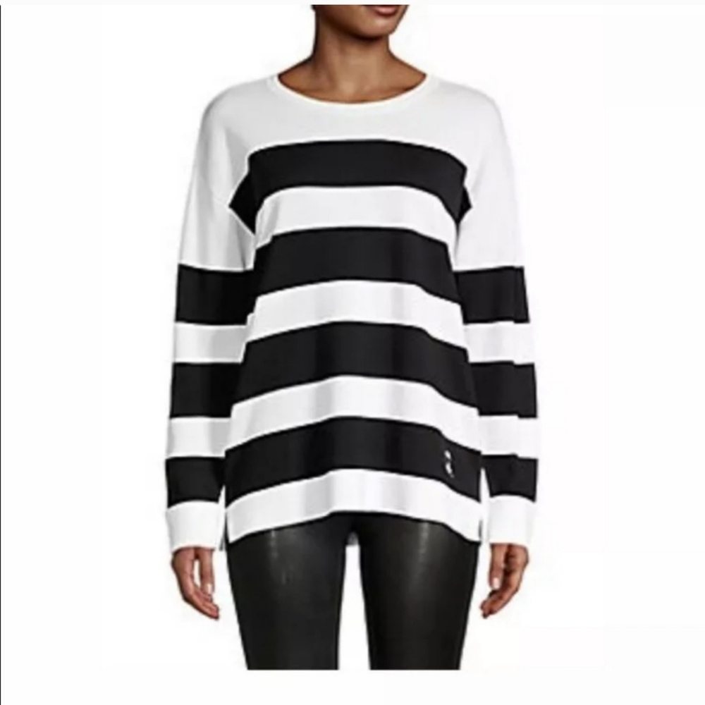 Karl Lagerfeld Sweater Black & White striped- purchased at Saks